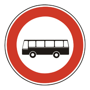 Značka - B7: Zákaz vjazdu autobusov (B7)