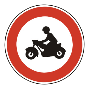 Značka - B8: Zákaz vjazdu motocyklov (B8)